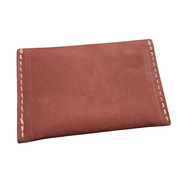 Portland Leather Mini Envelope Wallet Foxglove Pink Snap Card Holder New - Picture 4 of 4